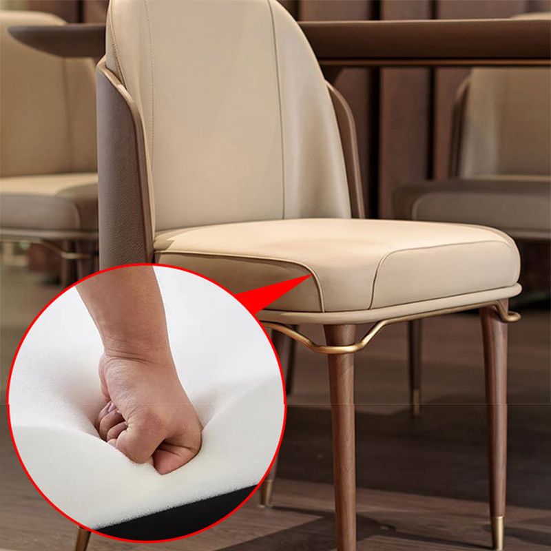 Glam Style Kitchen Dining Chairs Upholstered Side Chairs with Wood Legs