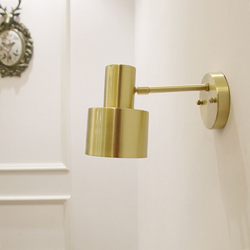 Gold 1 Light Wall Light Post-Modern Minimalist Metal Cylindrical Wall Light for Living Room