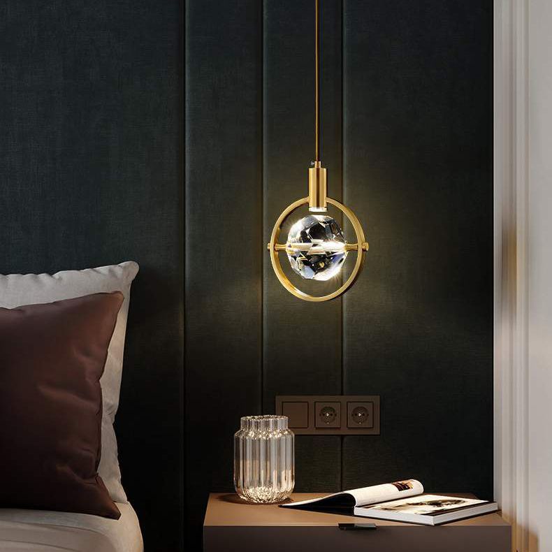 Moderner minimalistischer Stil Globe Einzelanhänger Kristall 1 Licht Anhänger Licht für Esszimmer