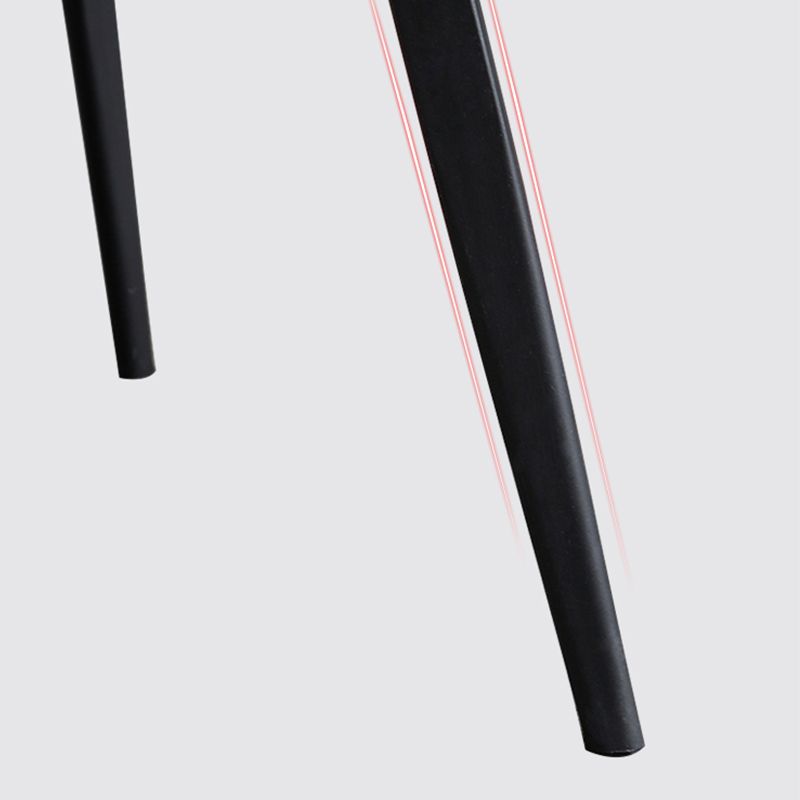 Industrial Style Side Chair Faux Leather Side Dining Chair with Metal Base