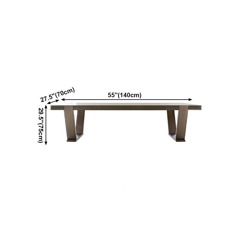Solid Wood Contemporary Rectangle Table Wood Top Table with Sled Base