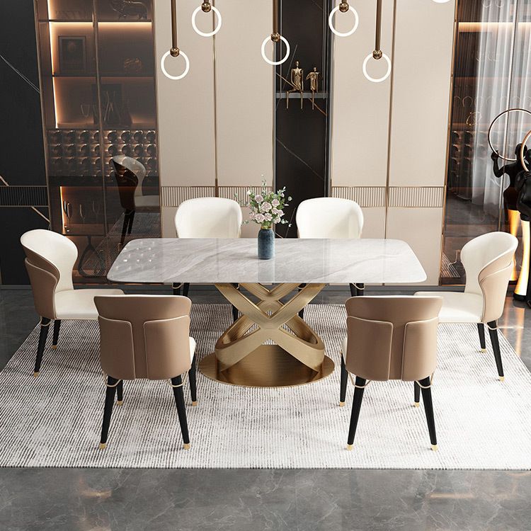 Luxurious Rectangle Dining Set 1/4/5/6/7 Pieces Sintered Stone Top Table Set