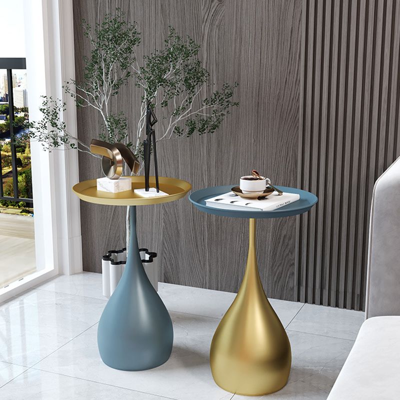 Tray Top Round Side End Table Pedestal End Table for Living Room