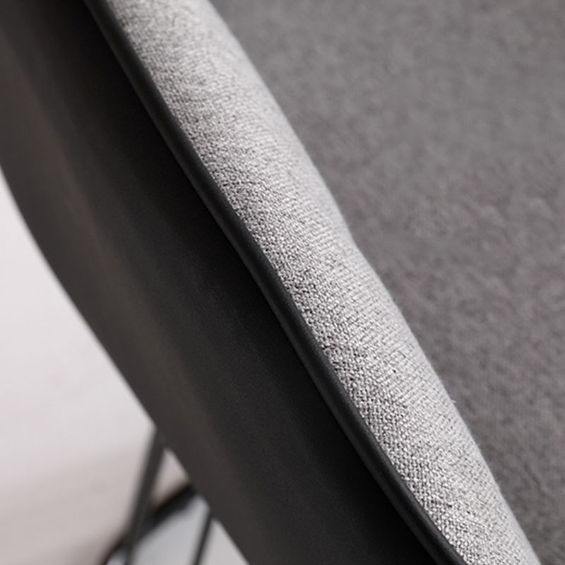 Industrial Metal Base Dining Chair Upholstered Dining Arm Chair