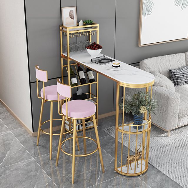 Modern Bar Table Set 1/2/3 Pieces Stone Bar Table and Stool Set