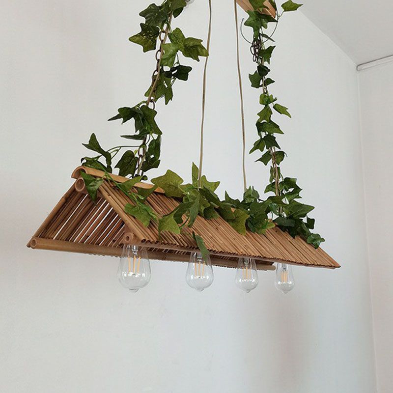 Bamboo triangle toit île luminaire de style moderne