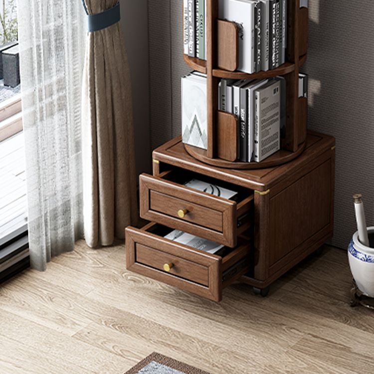 Minimalistic Wooden Accent Chest Living Room Chest with Shelves in Dark Brone
