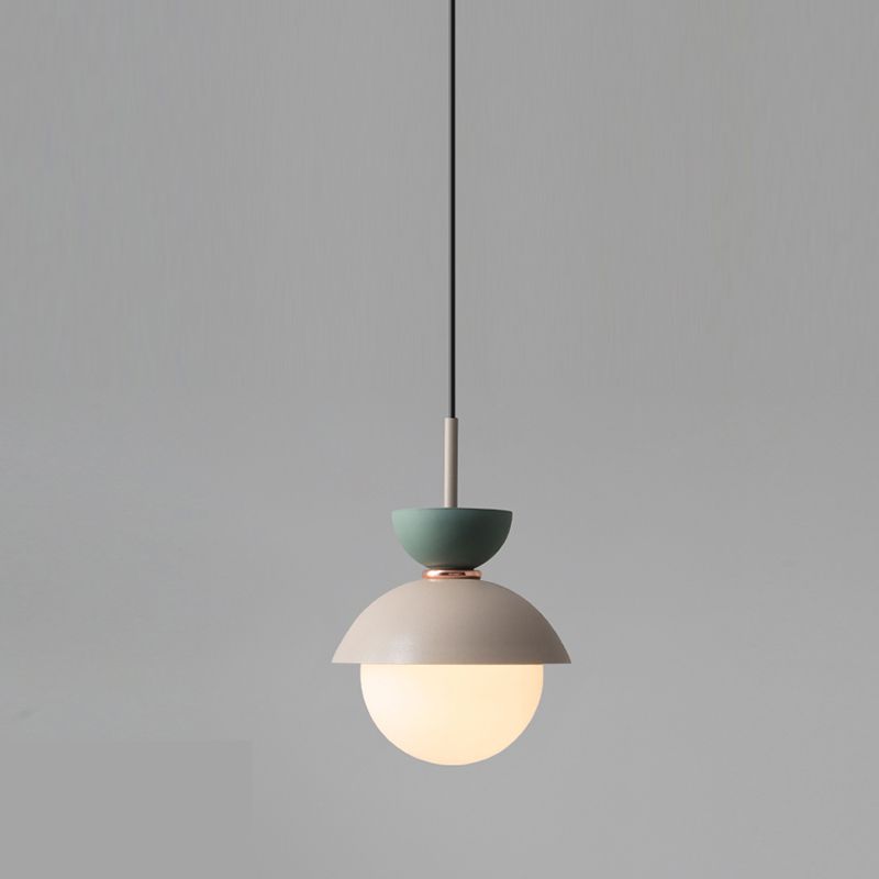 Round Shape Metal Hanging Light Nordic Macarons Style 1 Light Hanging Mounted Lights