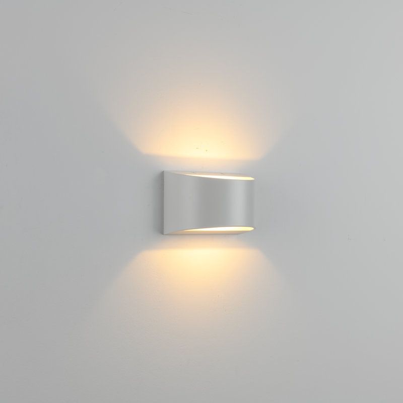 Contemporary Style Half-Cylinder Wall Mounted Light Metal 2 Lights Wall Washer Sconce in White