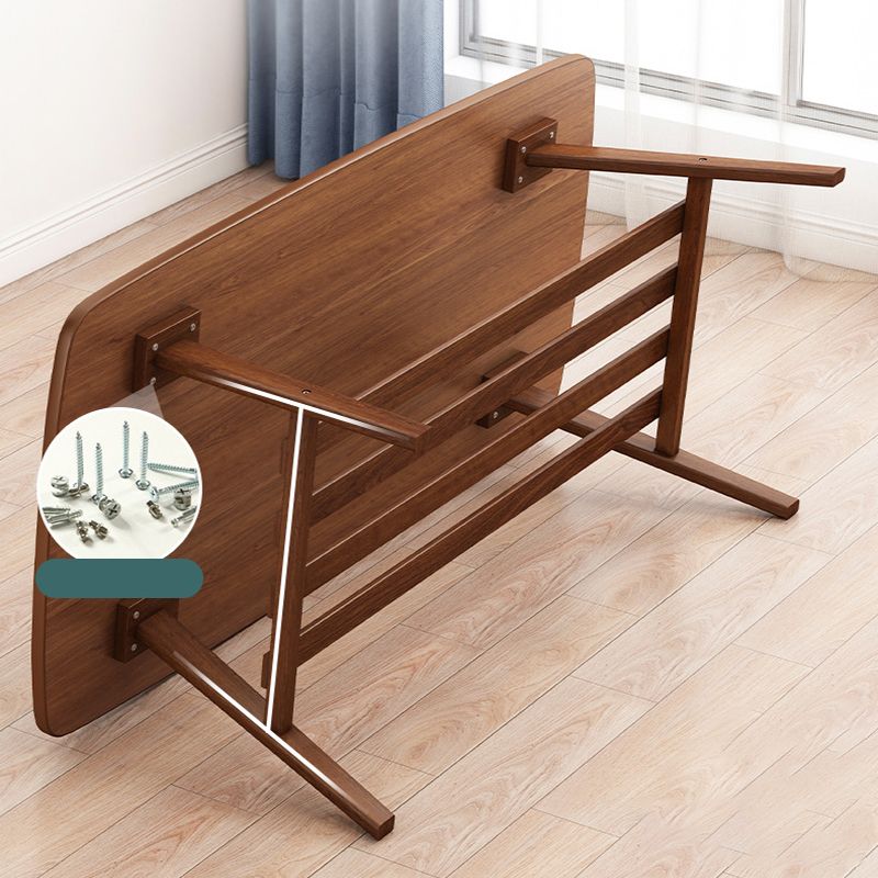 4 Legs Coffee Table Wooden Rectangle 1 Coffee Table with Storage Shelf