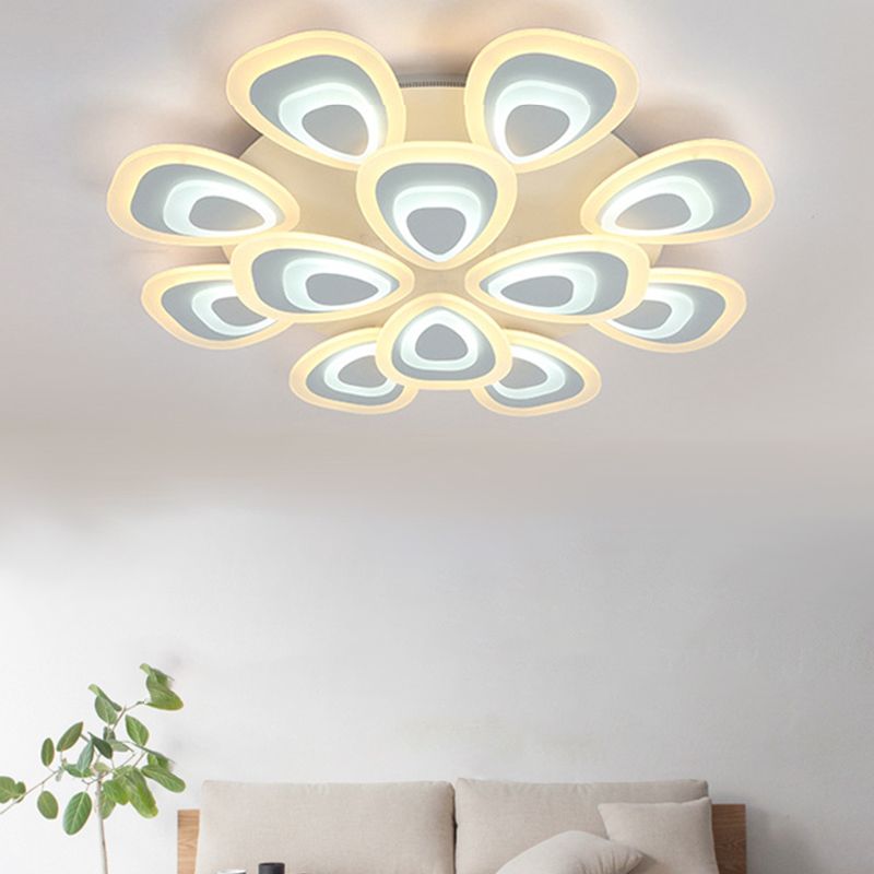 Water Droplets Shape Ceiling Lamp Minimalist LED Ceiling Mount Light with Acrylic Shade