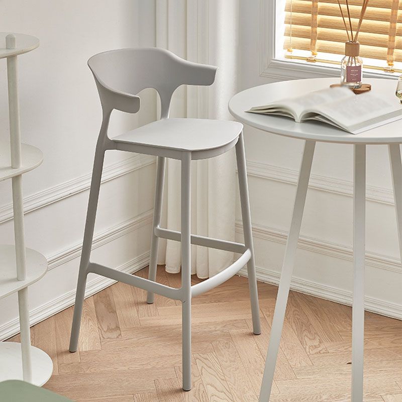 Scandinavian Matte Finish Plastic Barstool Armed Milk Tea Shop Stool