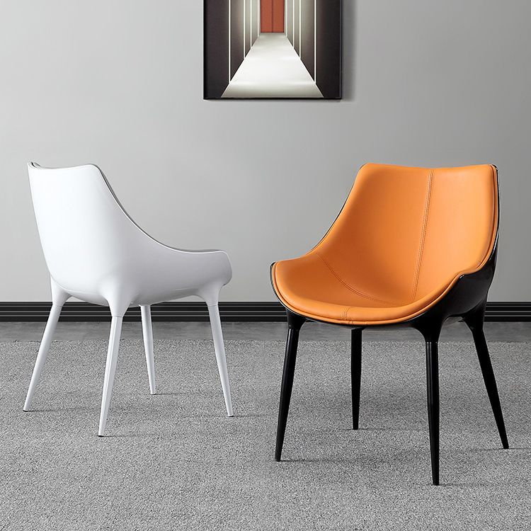 Chaise de salle à manger rembourrée en métal à dossier solide d'intérieur de fauteuil de style moderne