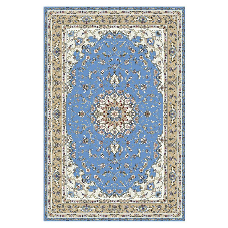 Brauner Wohnzimmer Teppich Europäischer Stil Polyester Teppich Anti-Rutsch Easy Care Teppich