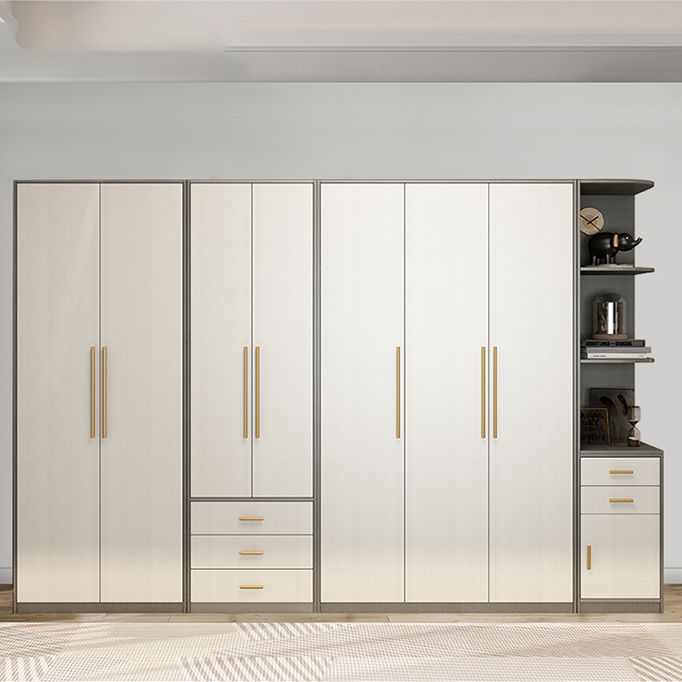 Hinged Wardrobe Armoire Modern Engineered Wood Storage Cabinet