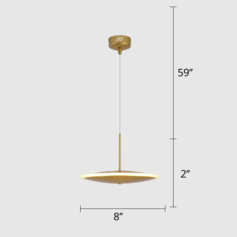 LED BED -Side Side Side Light Modern Brass Down Lighting met schotelaluminium schaduw