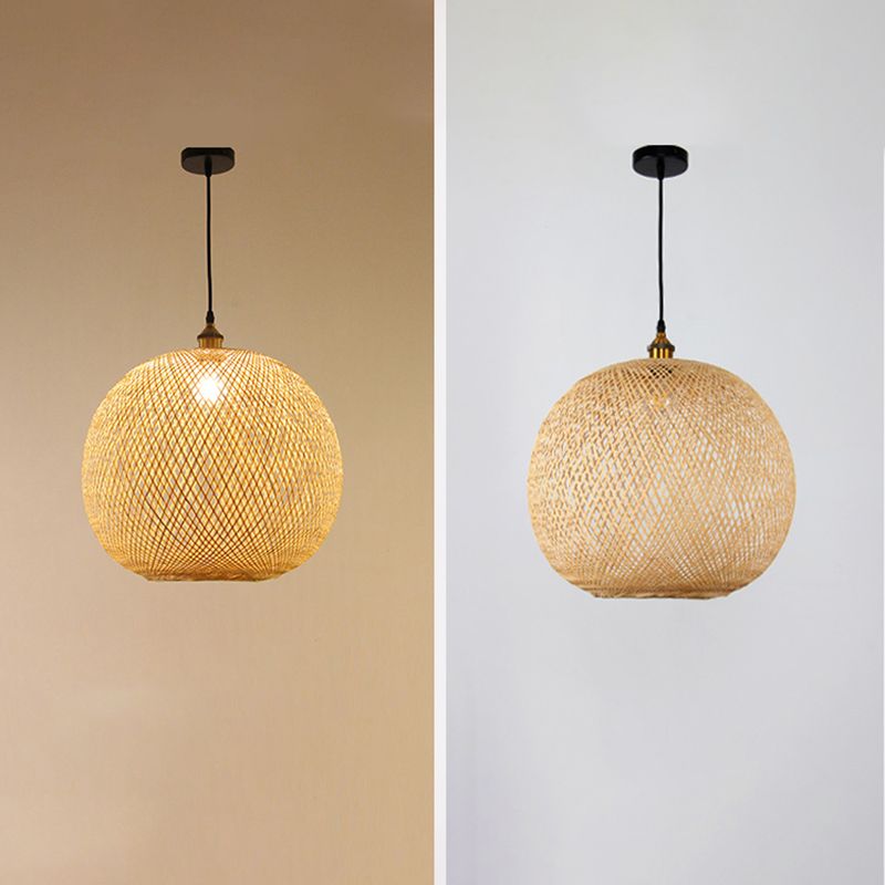 Bamboo Creative Hanging Light Modern Geométric Geometric Pendant Light for Dining Room Coffee Shop