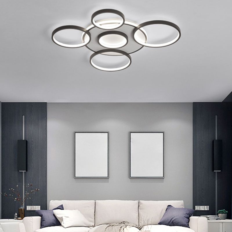 Geometric Pendant Light Fixtures Modern Metal Ceiling Light in Black