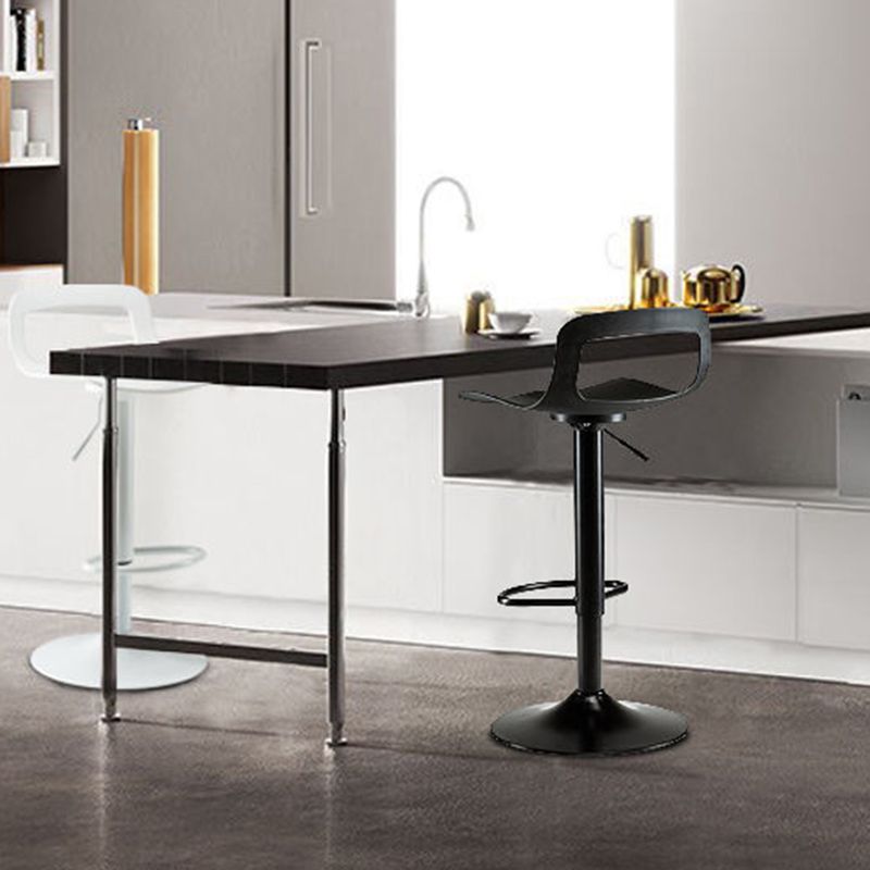 Contemporary Metal Bar Stool Backrest Adjustable Counter Stool