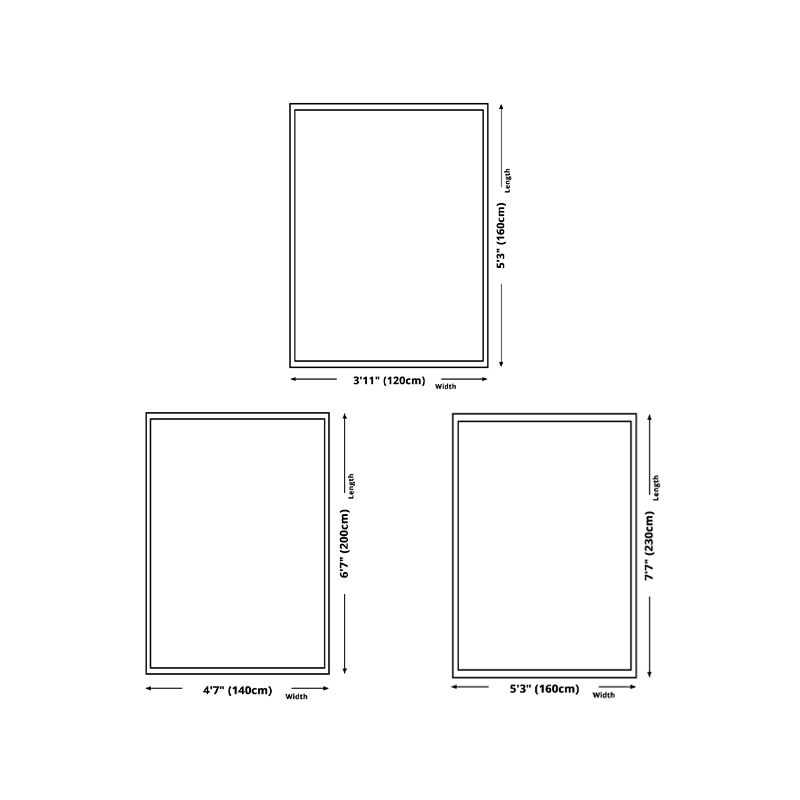 Modern Minimalist Line Rug White Imitation Cashmere Indoor Rug Non-slip Carpet for Bedroom