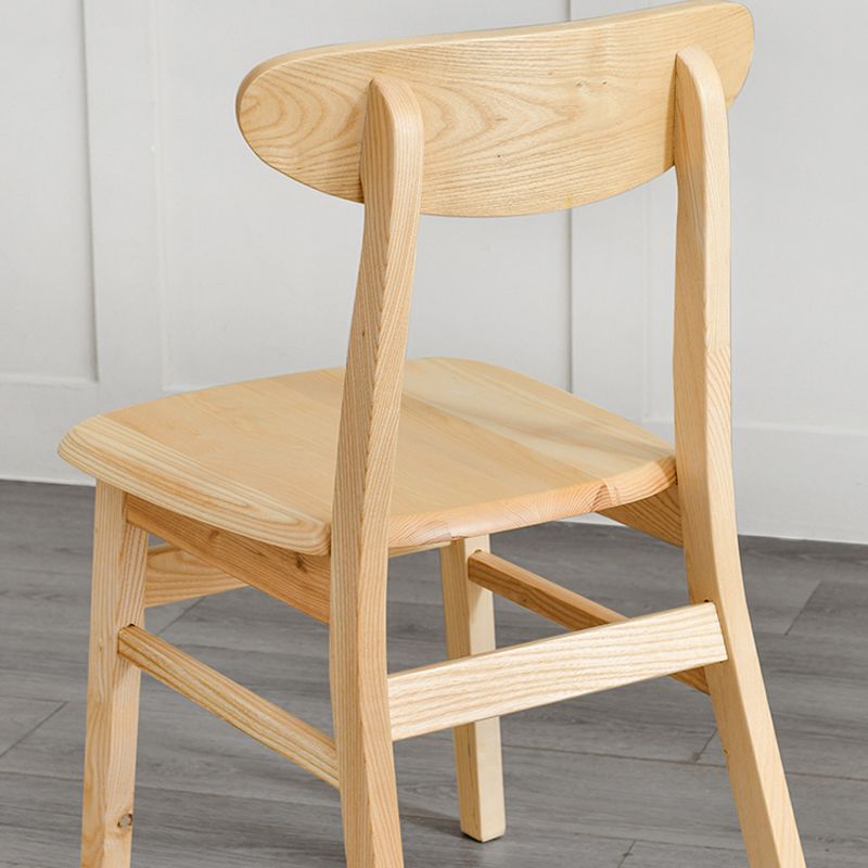 Open Back Dining Side Chair Contemporary Solid Wood Dining Chair