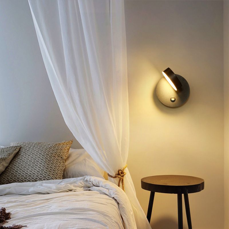 Single Contemporary White/Black Wall Mounted Sconce Metal Wall Light for Foyer