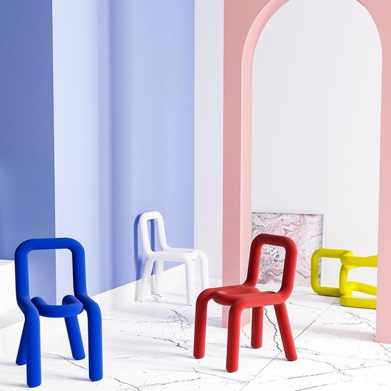 Home Fabric Side Chair Glam Style Open Back Armless Chair Set