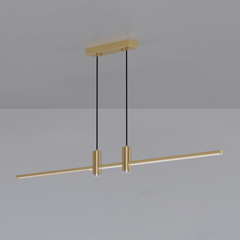 Modern Linear Island Light Fixtures 3-Head Restaurant Hanging Lamp with Silica Gel Shade