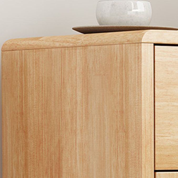 Contemporary Accent Cabinet Rubberwood Side Cabinet With Doors