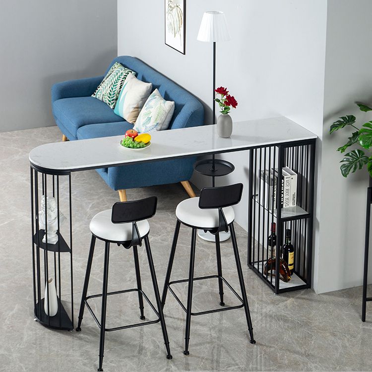 Modern Style Upholstered Counter Stool Bar-height Bar Stool with Footrest