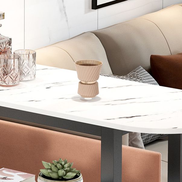 Modern Style Bar Table Set 3 Pieces Bar Table Set with Metal Base for Kitchen