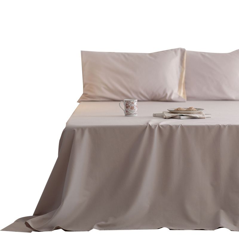 Cotton Blend Bed Sheet Breathable Whole Colored Soft Bed Sheet Set