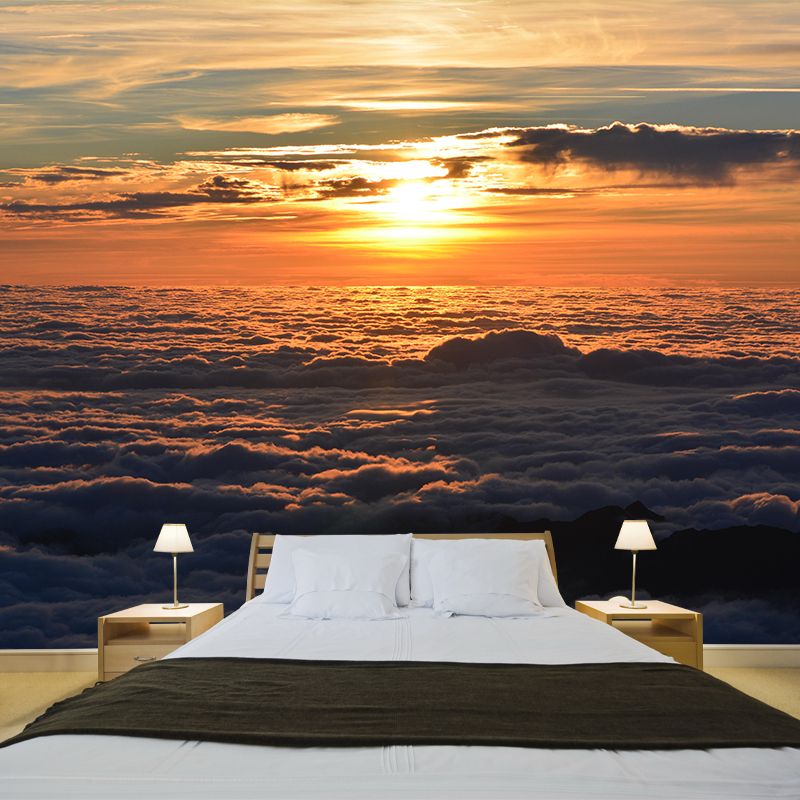 Sky Landscapes Mural Contemporary Wall Covering Soft Color Wallpaper for Dining Room