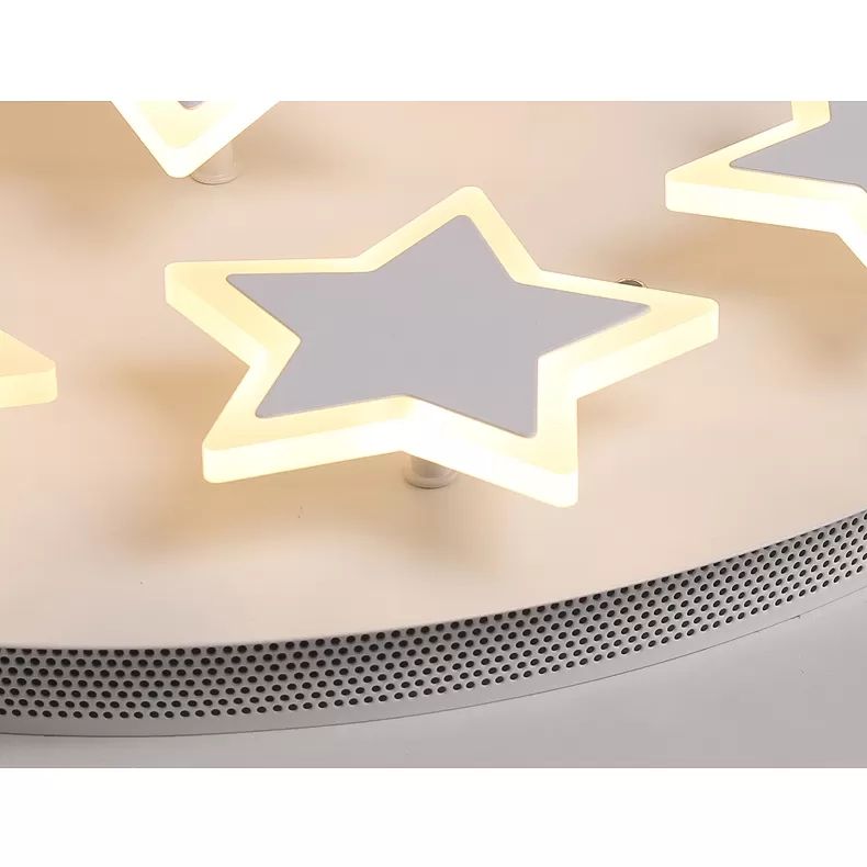 Acrylic Starry Ceiling Mount Light Romantic Flush Light in White Finish for Girls Bedroom