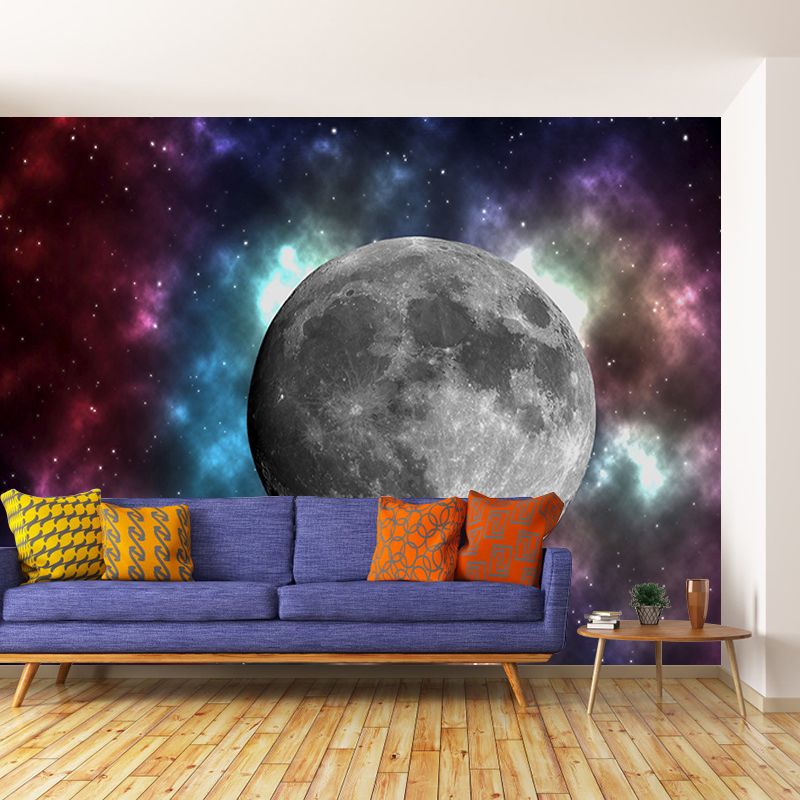 Planet Outer Space Mural Wallpaper Stain Resistant Study Room Wall Decor, Custom Print