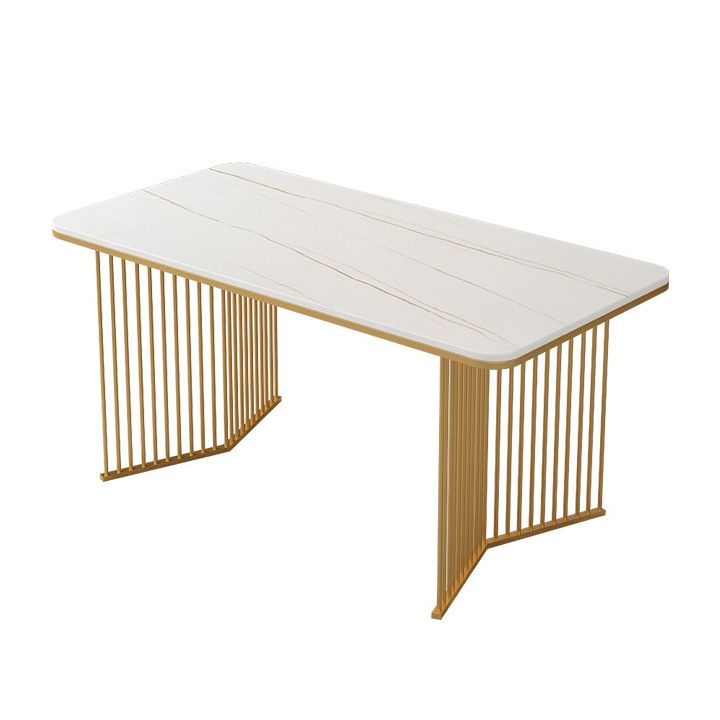 Glam Stone – Table de salle à manger à Double piédestal, rectangulaire, finition mate, pour cuisine