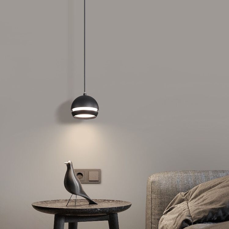 Acrylschwarze LED Hängende Lampe im modernen minimalistischen Stil Frosted Aluminium Globe Anhänger Licht