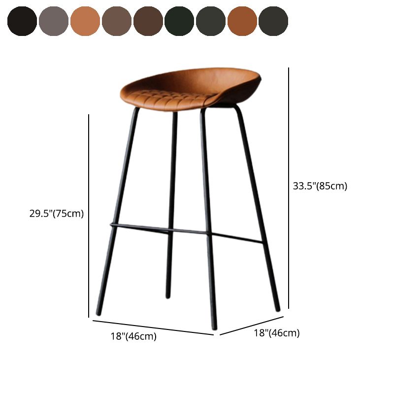 Metal Industrial Dining Room Armless Stool Low Back Bar Stool