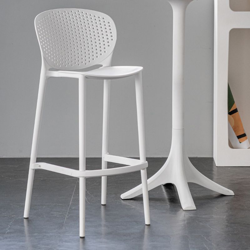 Modern Plastic Counter & Bar Stool Low Back Footrest Stool for Coffee Shop