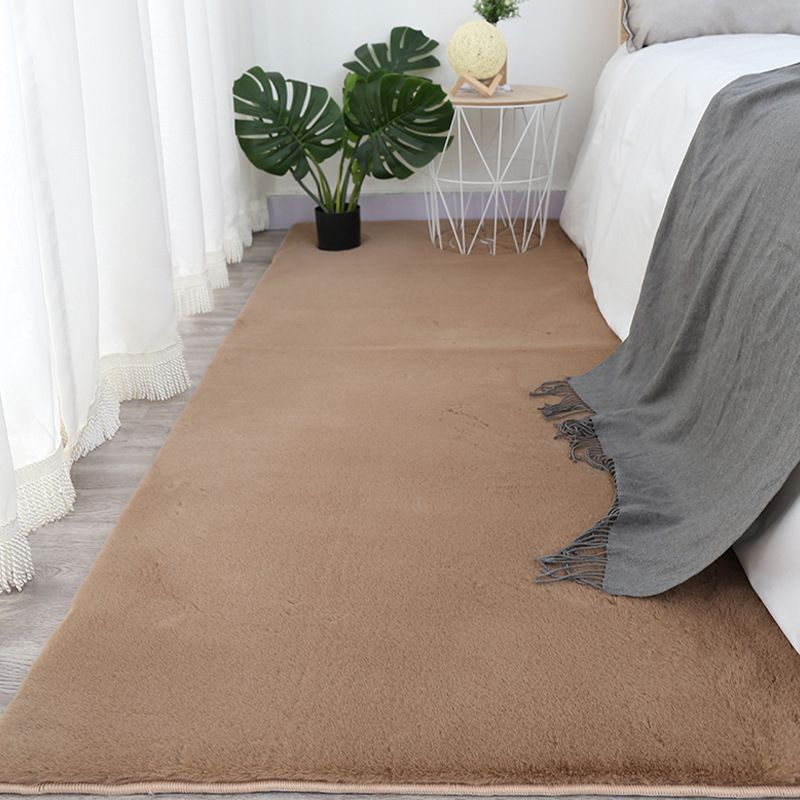 Contemporary Indoor Rug Simple Plain Area Rug Polyster Washable Anti-Slip Rug for Home Decor