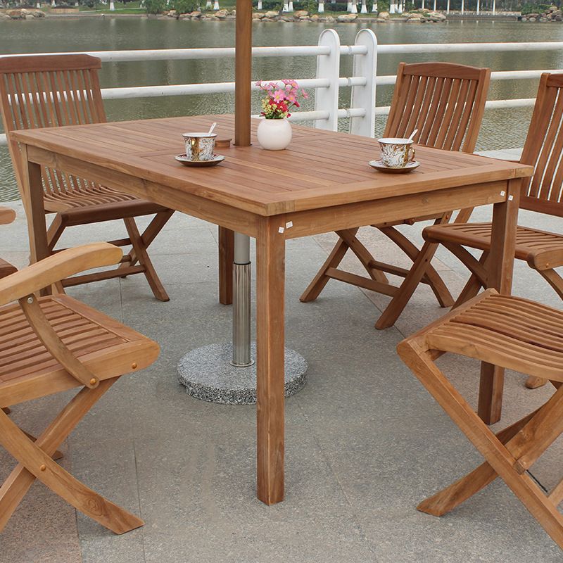 Bohemian Style Solid Wood Dining Table Set 1/5/7 Pieces Dining Table Set for Outdoor