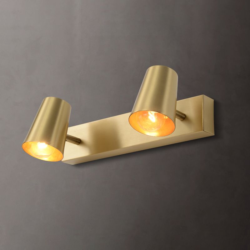 Modern Mirror Front Light Gold Vanity Light with Metal Shade for Bathroom