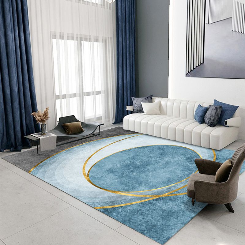Gray Modern Rug Polyester Extravagant Rug Stain Resistant Rug for Home Decor