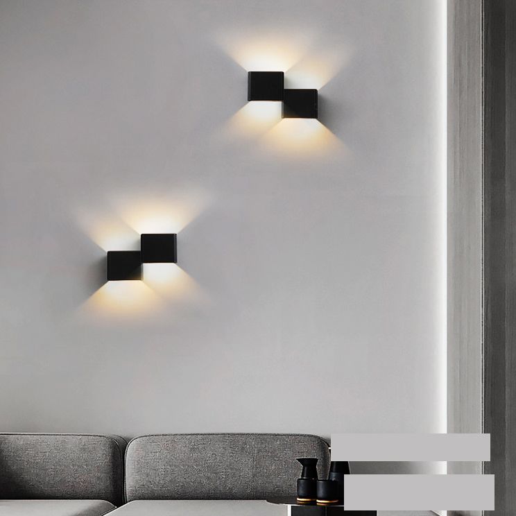 Simplicité Éclairage mural à LED Pince d'éclairage mural carré avec nuance en métal