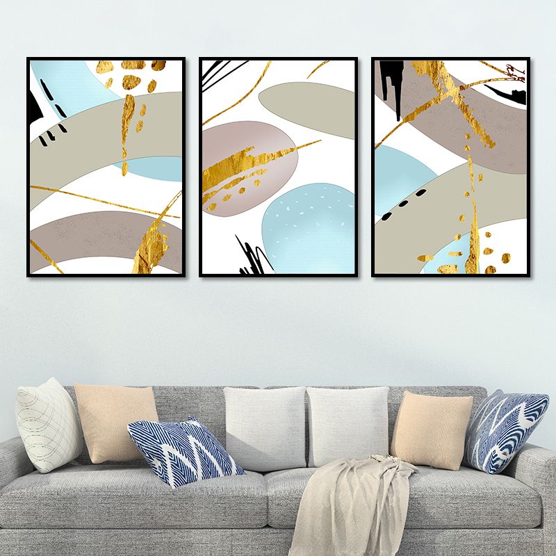 Ensemble d'art mural imprimé abstrait, toile de couleur Pastel, décoration murale pour salon, texturée