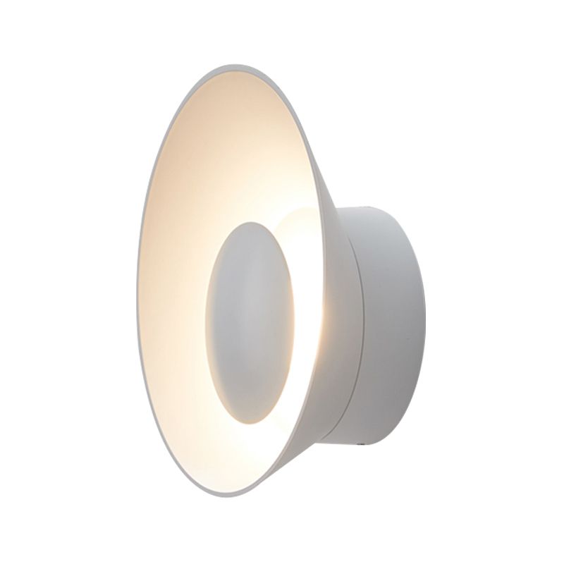 White/Black/Pink Finish Bowl Shape Sconce Light Minimalism LED Aluminum Wall Lamp for Drawing Room