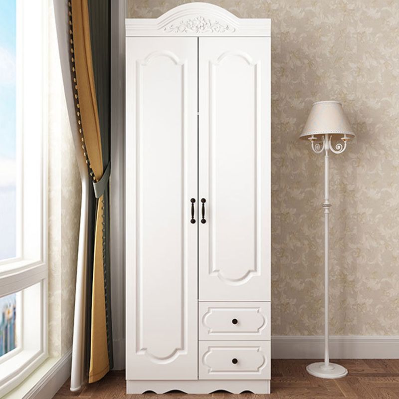 French Country Wardrobe Wood Soft Close Door Wardrobe Closet with 2 Drawer