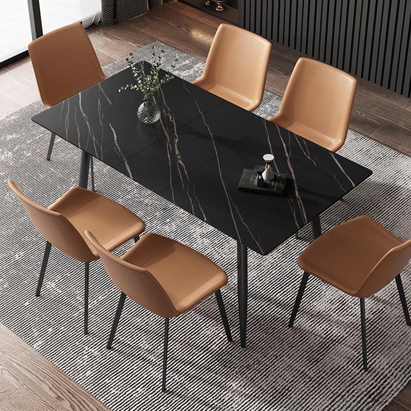 Rectangular Sintered Stone Dining Table Modern Furniture with 4 Legs for Home
