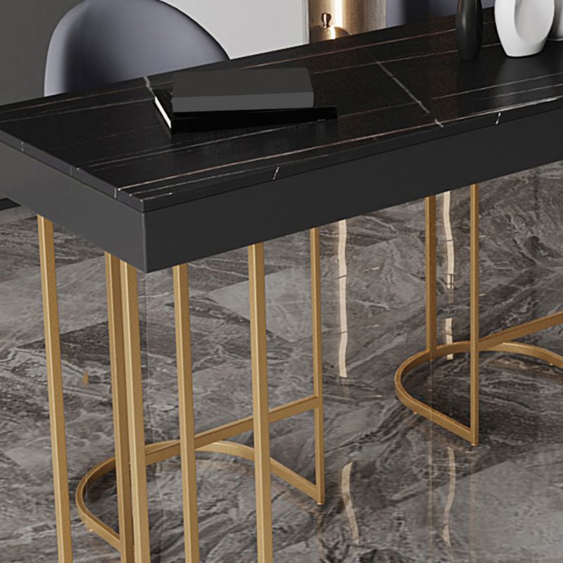 Glam Style Rectangle Bar Table 1/2/3 Pieces Stone Bar Table Set for Kitchen