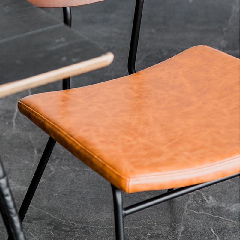 Chaises de salle à manger style contemporain Chaise sans accoudoirs à dossier ouvert avec pieds en métal
